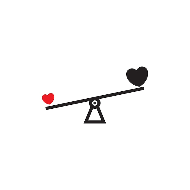 Równowaga Miłość Czysta Z Miłością Czarne Logo Symbol Ikona Wektor Projekt Graficzny Ilustracja Pomysł Kreatywny