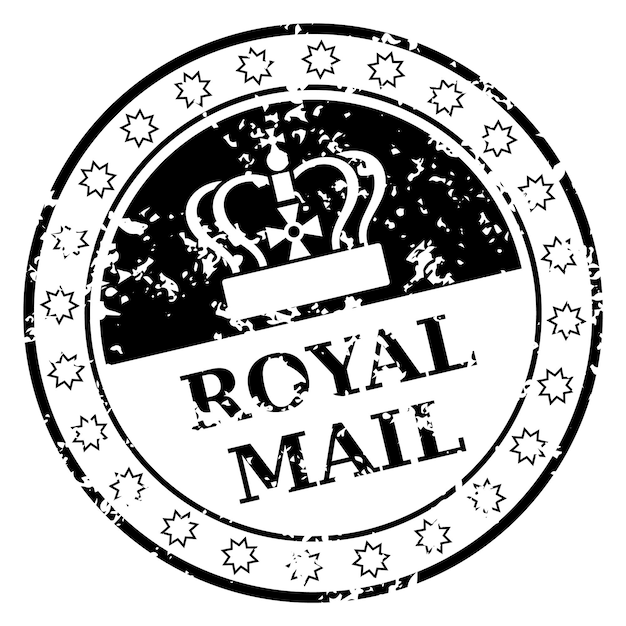 Royal Mail Okrągły Znaczek Grunge Tekstury Wydruku