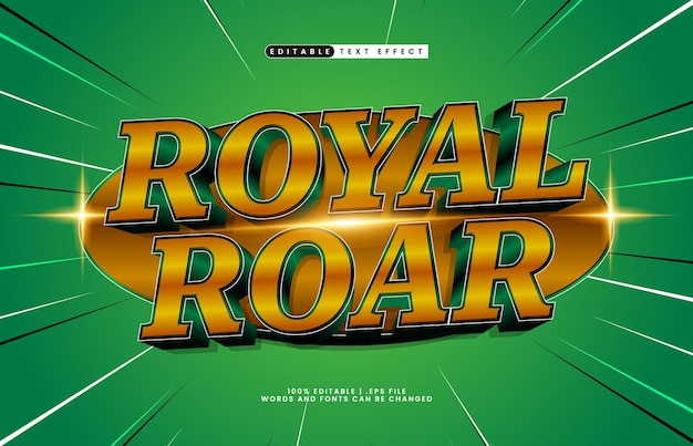 royal roar edytowalny efekt tekstu z efektem króla i bogatego tekstu
