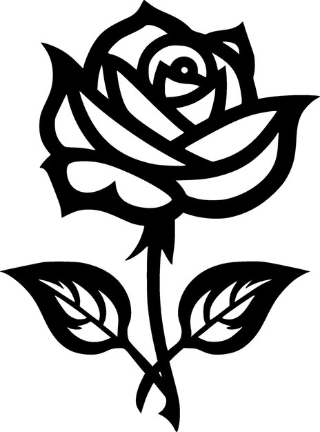 Plik wektorowy róża czarno-biała ikona na białym tle ilustracji wektorowych