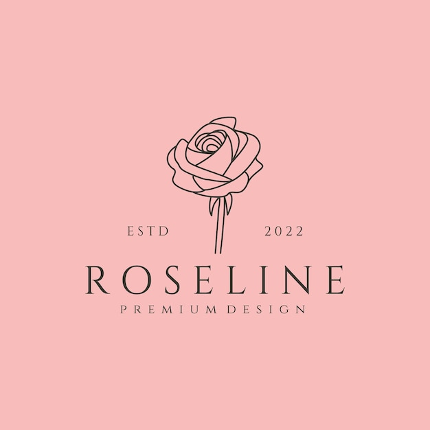 Plik wektorowy róża premium linii sztuki logo wektor symbol ilustracja projekt