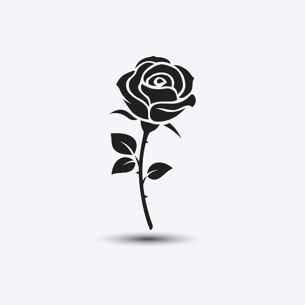 Plik wektorowy róża sylwetka monochromatyczne wektor ikona na białym tle symbol