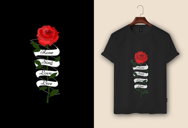 Plik wektorowy różany styl vintage wektor tshirt projekt walentynki tshirt