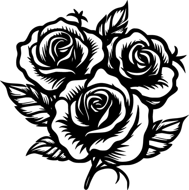 Róże Wysokiej Jakości Logo Wektorowe Ilustracja Wektorowa Idealna Do Grafiki Tshirt