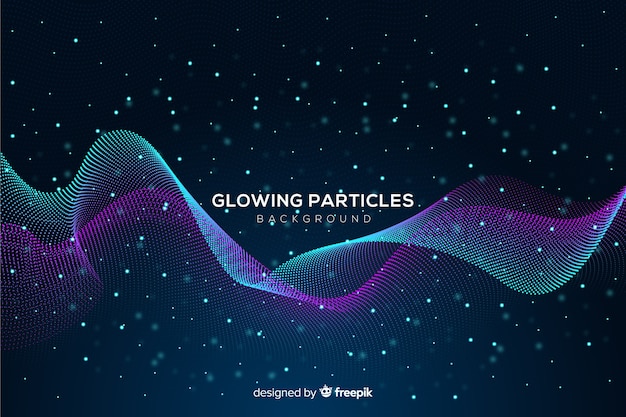 Rozjarzone Cząsteczki Faliste Tło