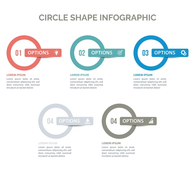 Plik wektorowy różne infografiki w kształcie okręgu