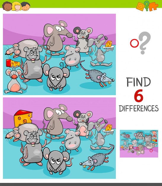 Różnice Gra Z Postaciami Zwierząt Myszy