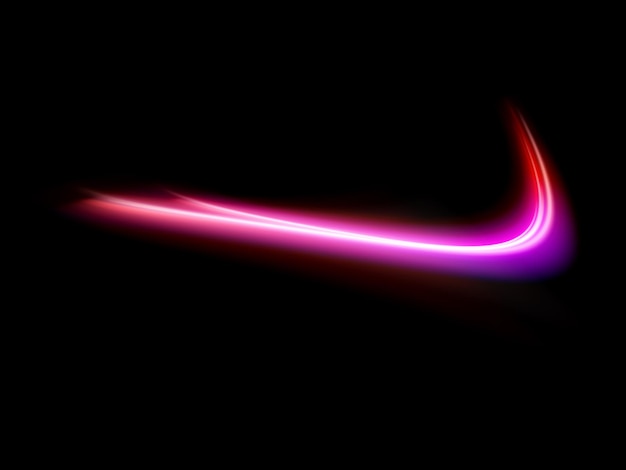 Plik wektorowy różowa abstrakcyjna linia fali magiczna krzywa przepływu element ruchu neon gradient falisty efekt światła