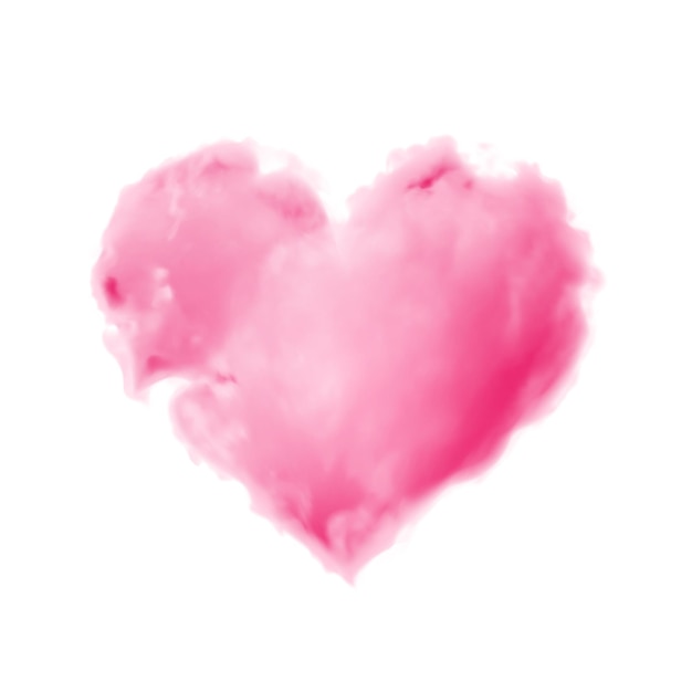Plik wektorowy różowa chmurka w kształcie serca na białym tle realistyczna ilustracja wektorowa z gradientową siatką