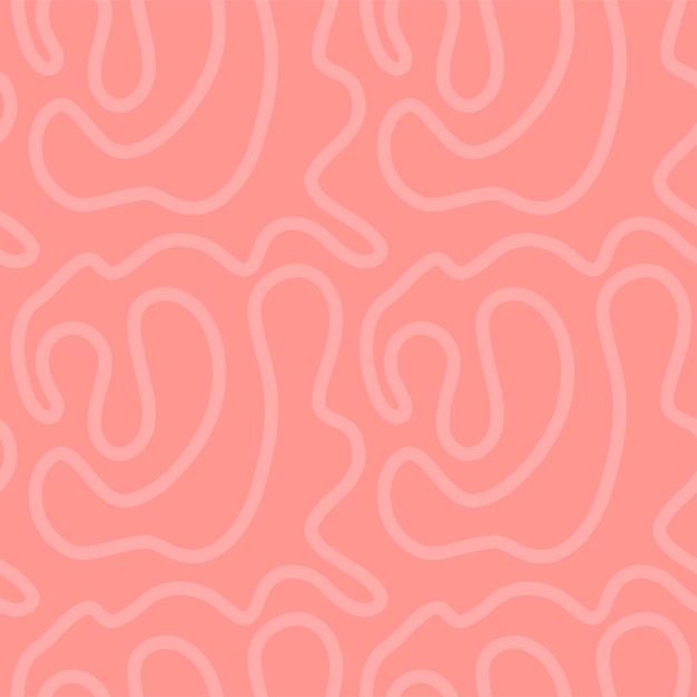 Różowa Koralowa Różowa Linia Labiryntu Ręcznie Rysowane Bezszwowe Wzór Wektor Doodle Niekończący Się Wzór Do Zawijania Papieru Cyfrowego Szablonu Tekstylnego