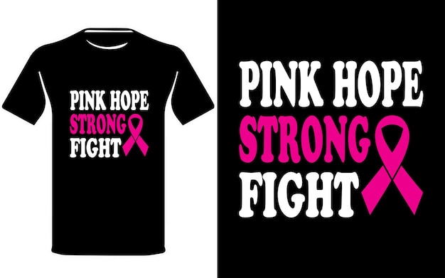 Różowa Nadzieja Silna Walka Z Rakiem Piersi Projekt Koszulki