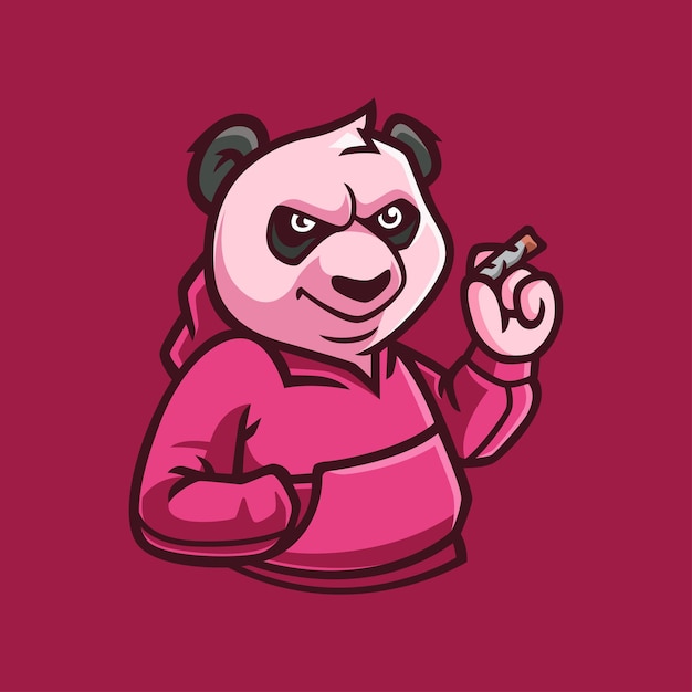 Różowa Panda Nosząca Bluzę Z Kapturem Postać Z Kreskówki