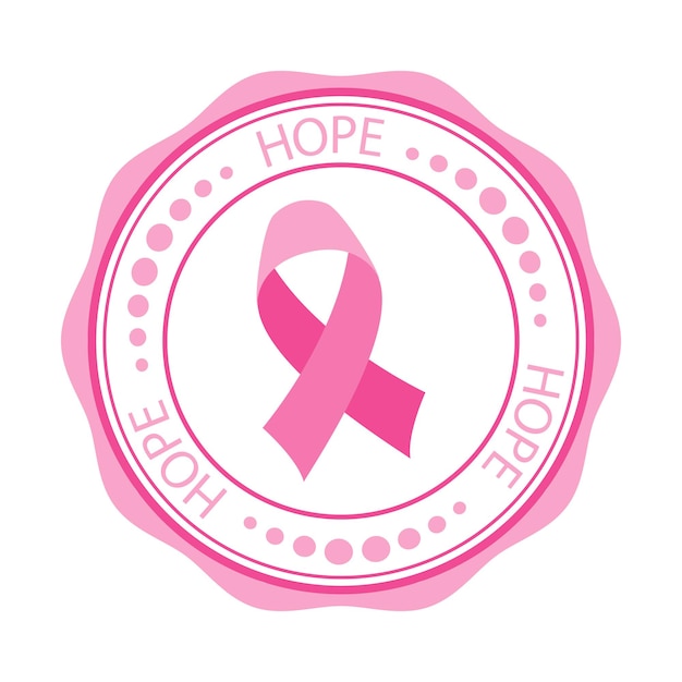 Różowe Logo Nadziei Z Różową Wstążką Pośrodku
