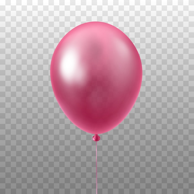 Różowy balon na przezroczystym tle