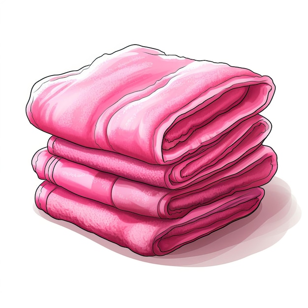 Plik wektorowy różowy kolor ręcznik wektor kreskówki białe tło izolowane