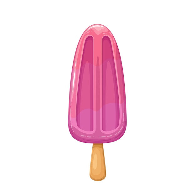 Różowy Lód Pop, Lody Owocowe Popsicles Na Ilustracji Wektorowych Kija