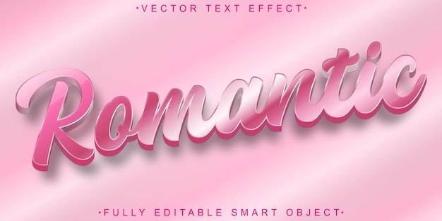Plik wektorowy różowy romantyczny wektor w pełni edytowalny smart object text effect
