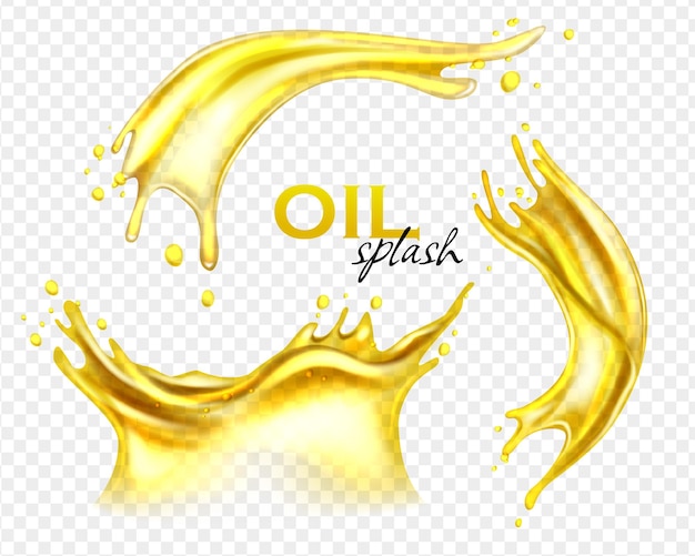 Plik wektorowy rozpryski oleju na białym tle elementy napojów owocowych dla reklamy lub projektu opakowania realistycznie żółtego