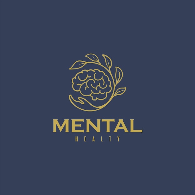 Plik wektorowy rozwój zdrowia psychicznego terapia psychiczna zdrowie mózgowe i wellness szablon projektowania logo