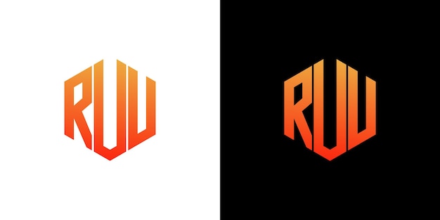 RU list Logo Design wielokąt Monogram ikona wektor szablon