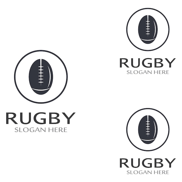 Rugby Ball Futbol Amerykański Ikona Wektor Logo Szablon