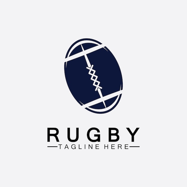 Rugby Ball Futbol Amerykański Ikona Wektor Logo Szablon