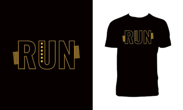 Plik wektorowy run typograph t-shirt design