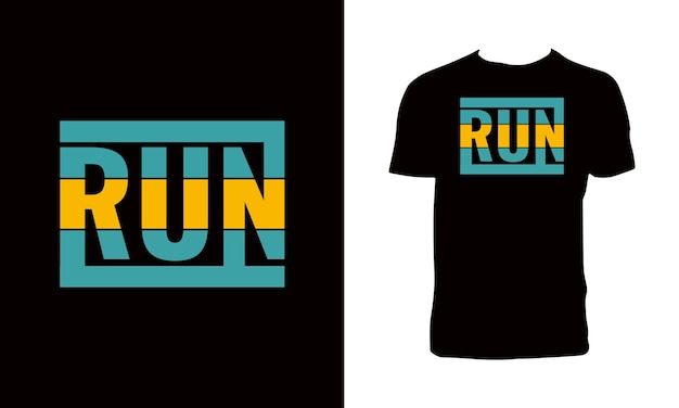 Plik wektorowy run typograph t-shirt design