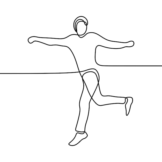 Running Man Meme Online Ciągły Rysunek Sztuki Pojedynczej Linii