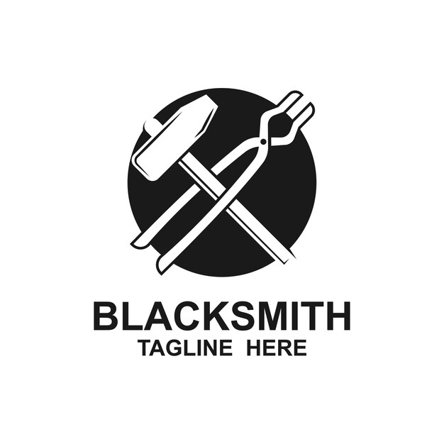Rustic Blacksmith Forge Iron Anvil Foundry for Industrial Retro Workshop Projekt logo