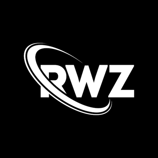 Plik wektorowy rwz logo rwz litery rwz design logo litery inicjały rwz logotyp połączony z okręgiem i dużymi literami monogram logotyp rwz typografia dla firmy technologicznej i marki nieruchomości