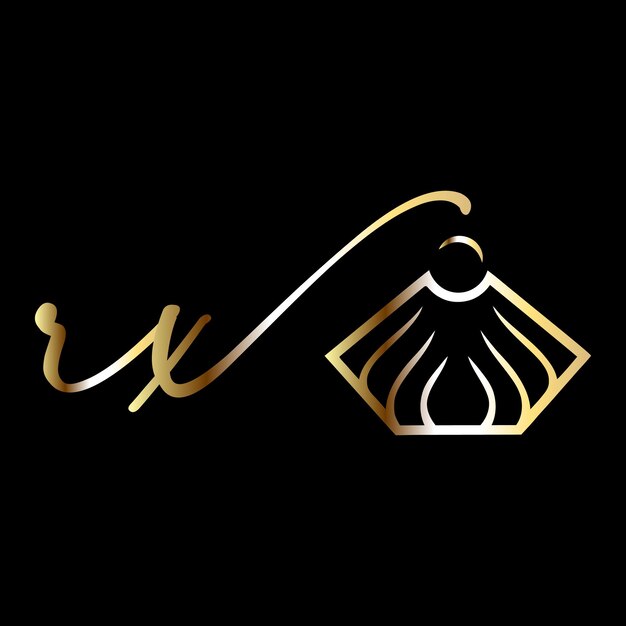 Plik wektorowy rx monograms logo biżuteria szablon wektor logo