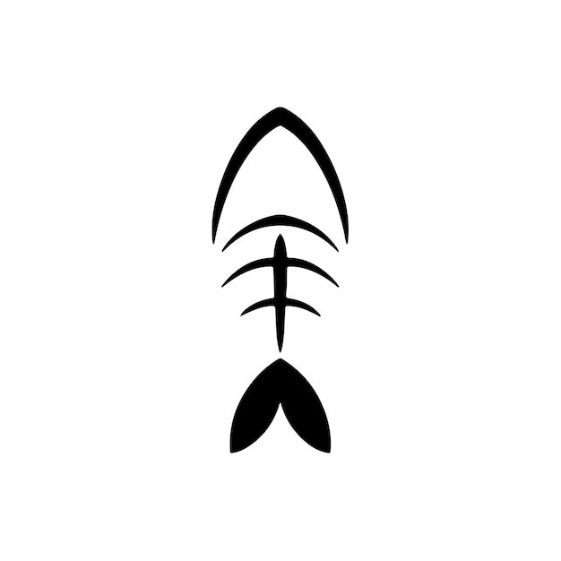 Plik wektorowy ryba kość ikona logo design czarno-biały wzornik płaski wektor ilustracja na białym tle