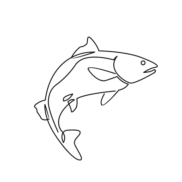 Ryba łososia pojedyncza ilustracja ciągła