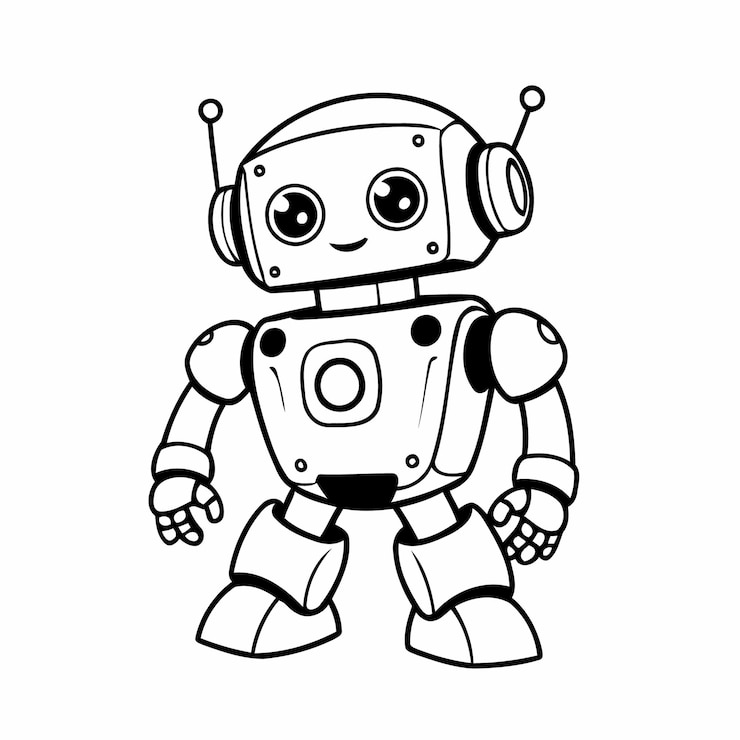 Wektor rysowanie kreskówek robotów dla małych dzieci