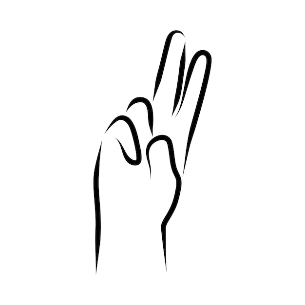 Plik wektorowy rysowanie linii gestów rąk