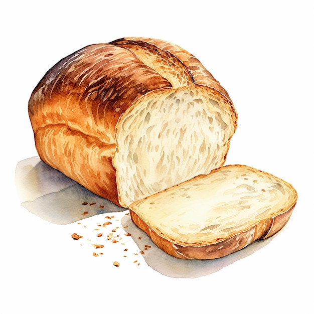 Rysunek chleba w stylu akwareli