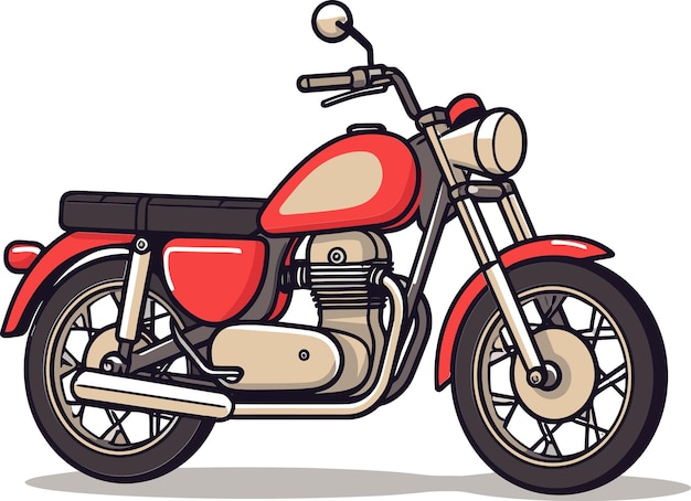 rysunek czerwonego motocykla z czerwoną pokrywą