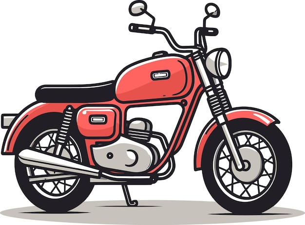 rysunek czerwonego motocykla z czerwonym ciałem