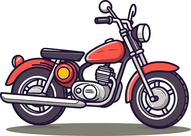 rysunek czerwonego motocykla z żółtym światłem z przodu