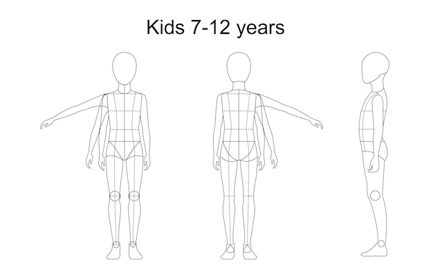 Rysunek Dla Dzieci (7-12 Lat) — Szablon Rysunku Mody Do Rysunku Technicznego Z Liniami Stylu