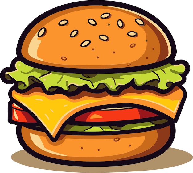 rysunek hamburgera z rysunkiem hamburgera na nim