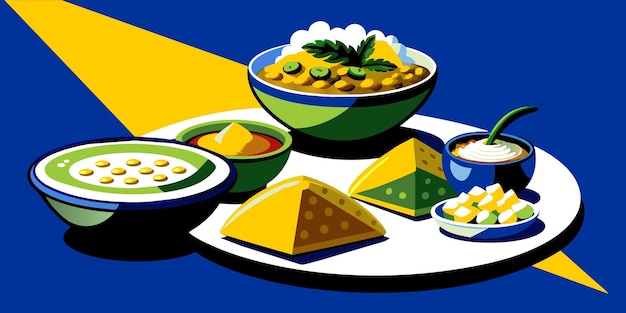 Plik wektorowy rysunek jedzenia, które jest na stole