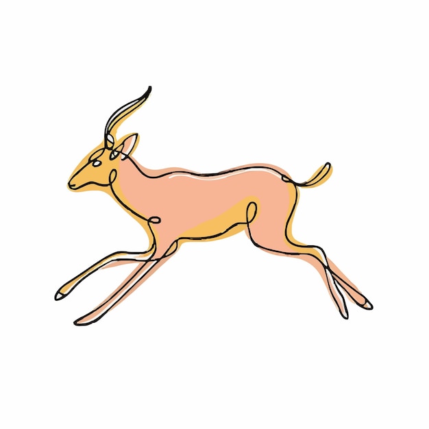 Plik wektorowy rysunek jelenia na żółtym tle