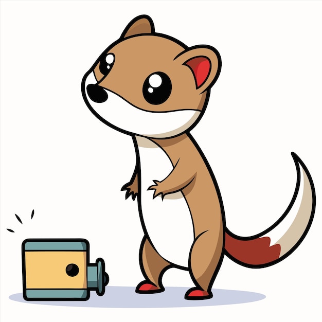 rysunek karikatury wiewiórki z pudełkiem, na którym jest napisane:
