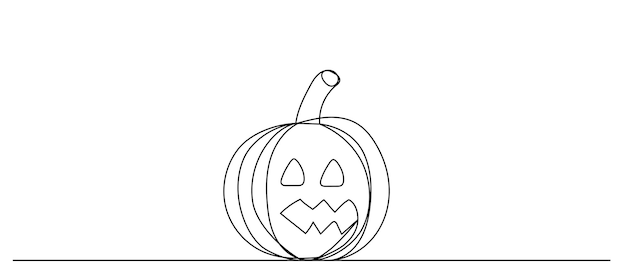 Rysunek linii dyni Halloween wektor szkicu