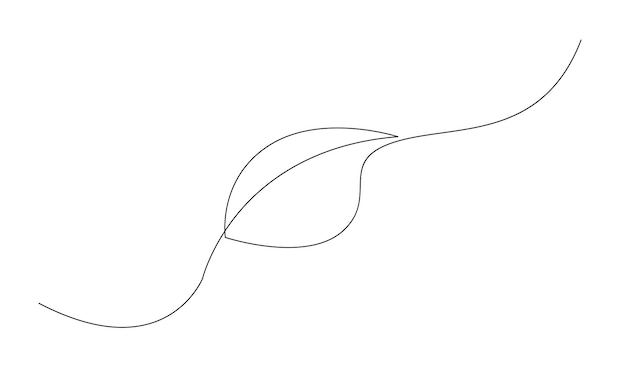 Plik wektorowy rysunek liścia rośliny w stylu ciągłej linii