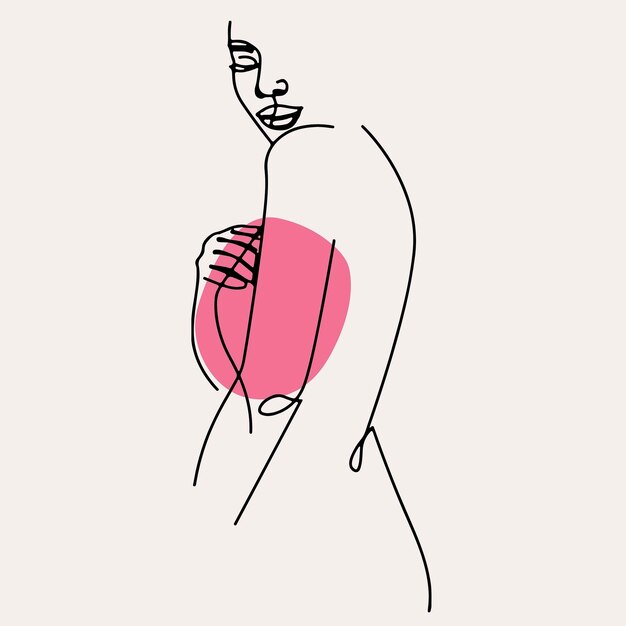 Plik wektorowy rysunek mężczyzny z różową poduszką piersiową na klatce piersiowej