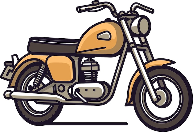 rysunek motocykla z żółtym kolorem na nim