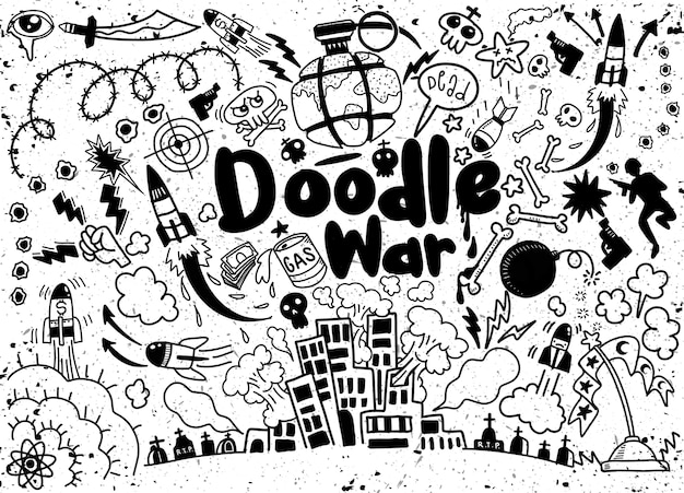 Rysunek Odręczny Doodle Kolekcja War